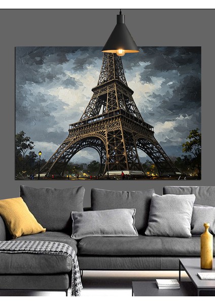 Eyfel Kulesi Paris Manzarası Dekoratif Kanvas - Mdf Ahşap Tablo fırsatları