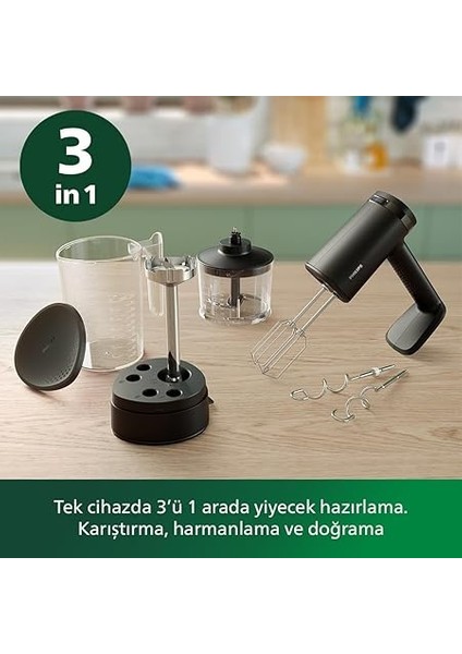 5000 Serisi Güçlü El Mikser Seti 500W, El Blender Aparatı, Doğrayıcı Aparatı, Ölçekli Akıllı Saklama Kabı, 5 Hız Ayarı ve Turbo, HR3781/20 fırsatları