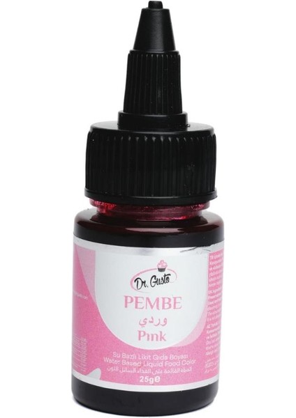 Su Bazlı Likit 25 gr Pembe Gıda Boyası – Pasta, Krem Şanti ve Şeker Hamuru Için Canlı Renk Boyası
