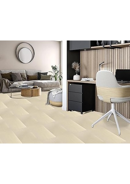 Kendinden Yapışkanlı Beyaz Huş Desenli Pvc Parke Kaplama Yer Döşemesi 25X80 cm / 5 Adet / 1 M² fırsatları