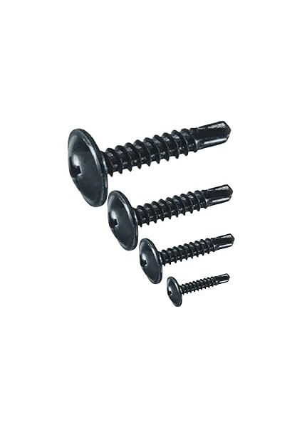 3,9X13 mm 100 Adet Siyah Pul Başlı Matkap Uçlu Vida Otomatik Vida