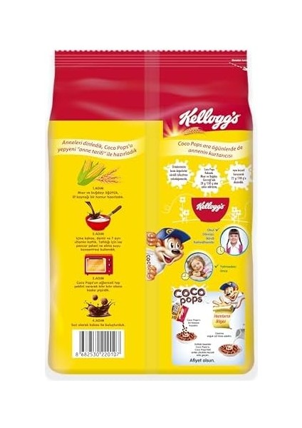 Kellogg&apos;s Coco Pops Çikolatalı Buğday ve Mısır Gevreği 450 gr x 12 Adet, Lif, Demir ve 6 Vitamin KAYNAĞI,%100 Pancar Şekeri, D Vitamini, Kalsiyum, Folik Asit ve Demir Içerir,%40 Kakao Içerir modelleri