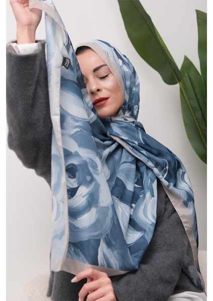 Floral Akrilik Desenli Dijital Soft Şal