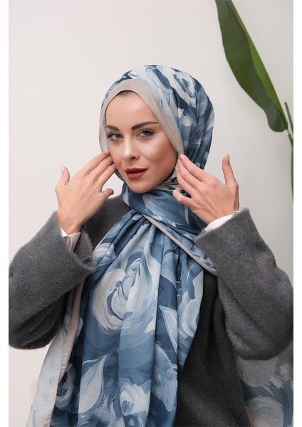 Floral Akrilik Desenli Dijital Soft Şal modelleri