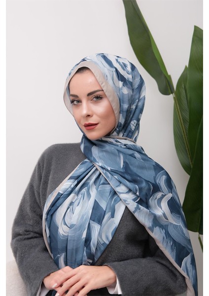 Floral Akrilik Desenli Dijital Soft Şal