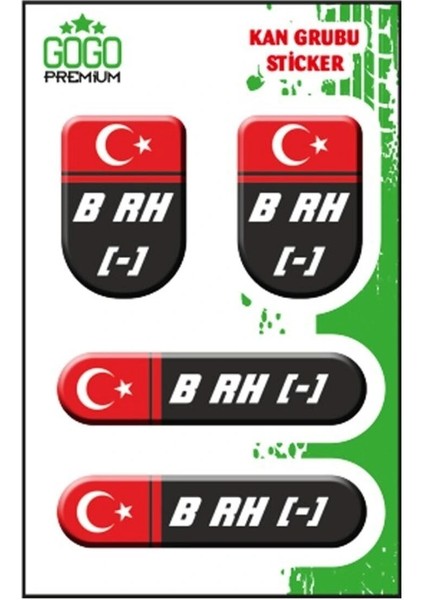 Kan Grubu I B Rh( ) Siyah Dörtlü Damla Etiket