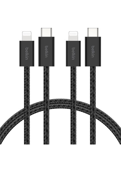 2&apos;li Örgülü Usb-C - Kablo, 1,5 M, 14 ve Önceki Modeller, 9. Nesil iPad ve Için Hızlı Şarj Kablosu, Siyah