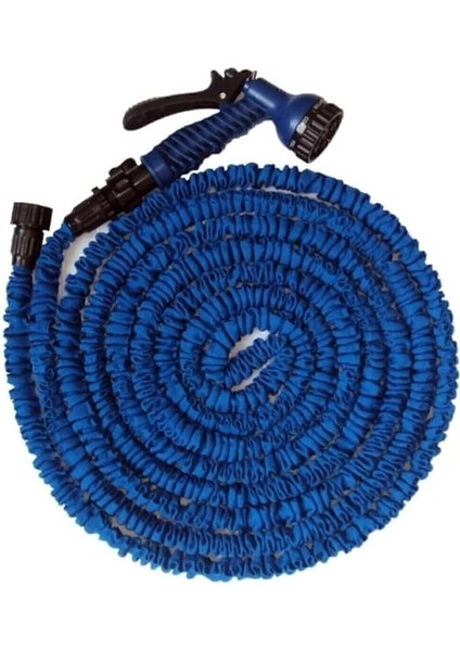 30 Metre Uzayan Bahçe Sulama Araç Yıkama Hortumu 7 Kademeli Başlık Tabanca