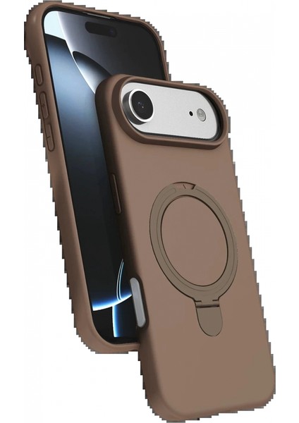 Apple iPhone 17 Air Regal Magsafe Standlı Kapak - Çöl Titanyum