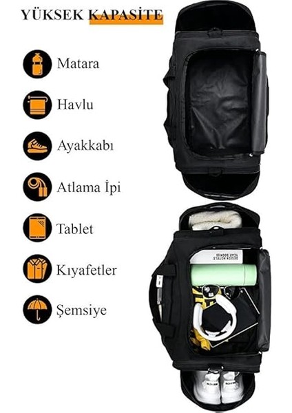 A Dos Unisex Uzun Askılı Geniş Hacimli Seyahat Gym Fitness Spor Çantası El Valizi Kabin Boy modelleri