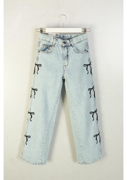 Yanları Fiyonklu Kot - Mavi indirimleri