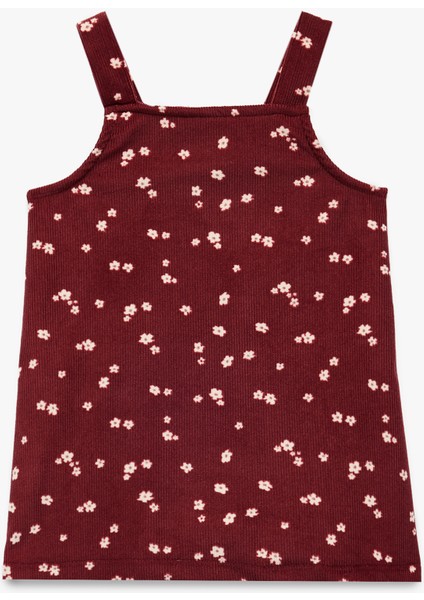 Kare Yaka Askılı Cep Detaylı Düğmeli A Kesim Çiçekli Elbise fiyatları