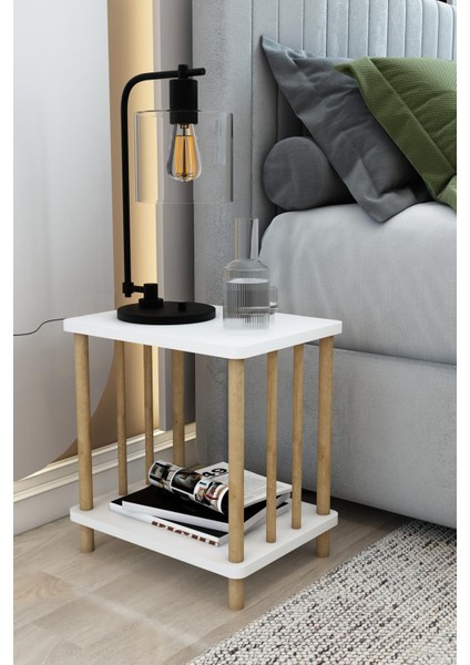 Modern Tarz Çok Amaçlı Yan Sehpa - Yatak Başı Komidin