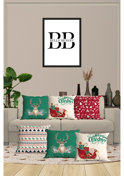 6’li Yılbaşı Desenli, Dekoratif Çift Tarafı Dijital Baskı, Yastık Kılıfı, Kırlent Kılıfı, Fermuarlı fiyatları