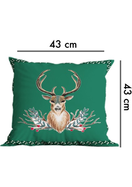 6’li Yılbaşı Desenli, Dekoratif Çift Tarafı Dijital Baskı, Yastık Kılıfı, Kırlent Kılıfı, Fermuarlı modelleri