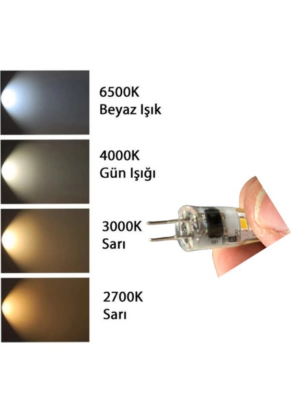 (3 Adet) Heka 2W (14W) 3000K (Sarı Işık) G4 Duylu Dim Edilebilir LED Kapsül Ampul indirimleri