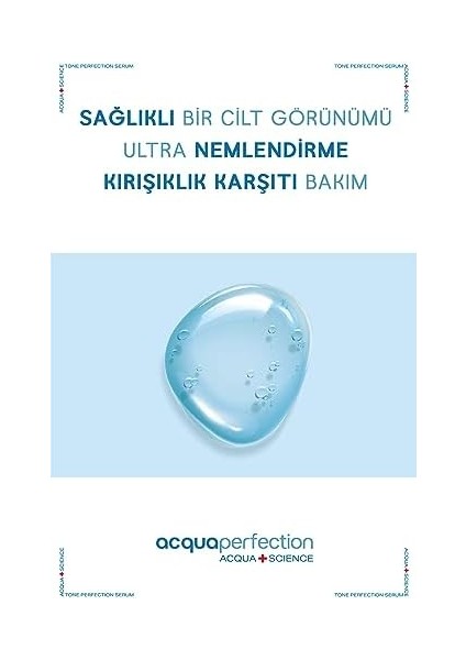 Acqua Perfection Ultra Yoğun Nemlendirme ve Dolgunlaştırıcı Etkili, Kırışık Karşıtı Hyaluronic Serum (Ultra%3 Hyaluronic Acid) 30ML, Yenileyici Etki, Tüm Ciltlere Uygun fiyatları