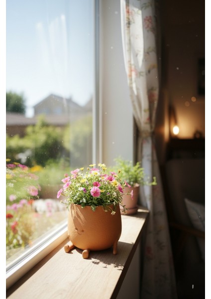 1 Adet Mutlu Sevimli Ayaklı Saksı Dekoratif Mini Saksı Çiçek Dahil Değildir 8X12X12CM 3D modelleri