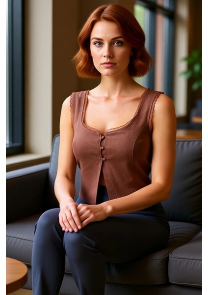 Yazlık Pamuklu Crop Bluz Fitted Kalıp Kare Yaka Günlük Stil Dayanıklı Malzeme Seçkin fiyatları