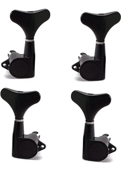 4 Adet Siyah Kapalı Bas Gitar Akort Burgusu Sol Sağ Tuner Kafası ve Gitar Için Vida ve Ferrul ile Uyumlu fırsatları