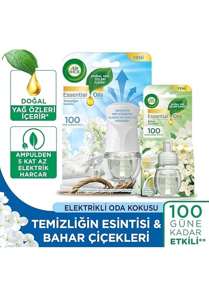 Wick Le Elektrikli Oda Kokusu Temizliğin Esintisi Kit (Cihaz + Yedek Şişe) + Bahar Çiçekleri Yedek Şişe fiyatları