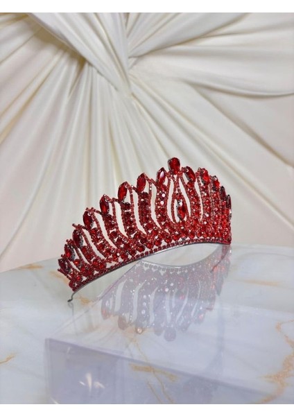 Gelin Tacı Kırmızı-Bordo Yüksek Kına Tacı fiyatları