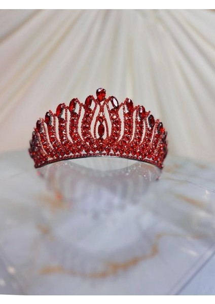 Gelin Tacı Kırmızı-Bordo Yüksek Kına Tacı modelleri