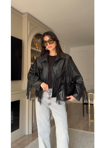 Püsküllü Premium Siyah Ceket