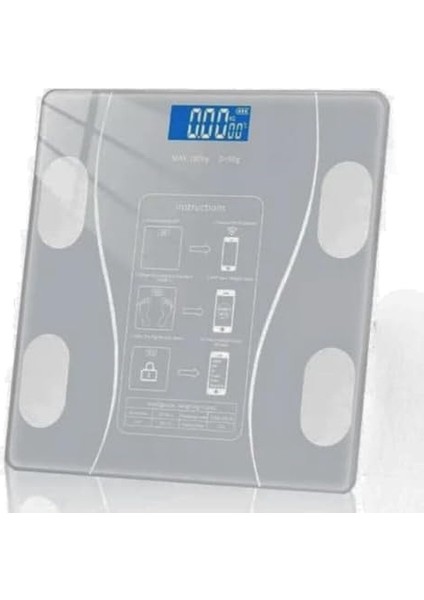 Techfit Dijital Baskül Bluetooth Vücut Analizi -Dijital Akıllı Tartı-Yağ Ölçer Tartı Akıllı Android ve Ios Uyumlu - Siyah modelleri