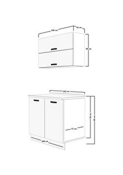 Mini Mutfak Dolabı 100 cm MDF Malzeme ile Geniş Depolama Alanı Sunar modelleri