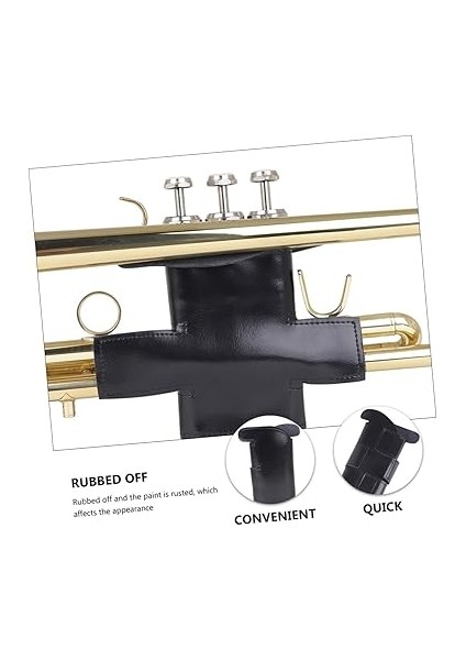 Müzik Aletleri Için Koruyucu Kılıf Trompet Için Ud Enstrümanı Trompet Aksesuarı Yedek Trompet Koruması Vana Trompet Koruyucu Trompet Eldiveni Trompet Kayışı Deri Black indirimleri