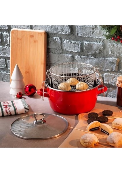 Fry Çıtır Kızartma Tenceresi 22 Cm, Kırmızı fiyatları