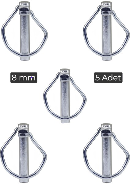 5 Adet Yaylı Pim 8mm