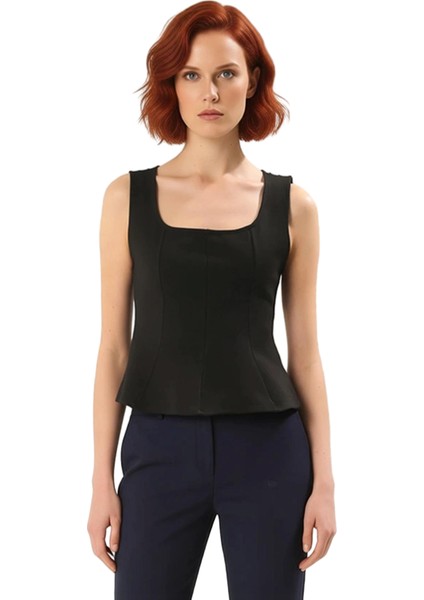 Kadın Fitted Peplum Kolsuz Örme Bluz Seçkin Malzeme Rahat Kullanım Zarifane Tasarım modelleri