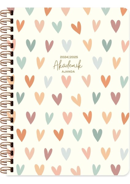 16 * 23 Spiralli Akademik Ajanda - Kalp