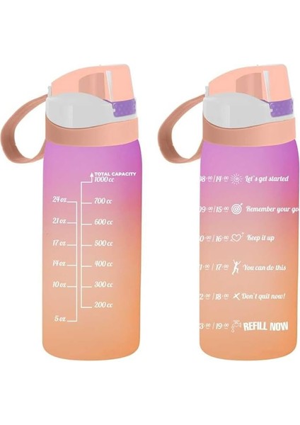 161646-162 Su Şişesi - Motivasyon Su Matarası - Suluk Yavruağzı