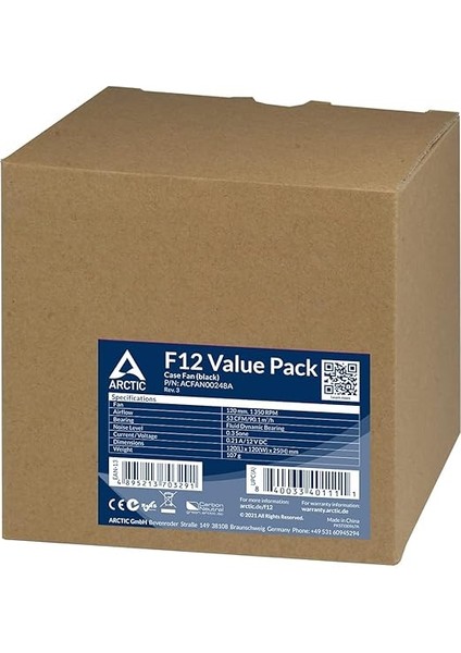 F12 (5 Adet) - Pc Fanı, 120 mm Standart Kasa Fanı, Sessiz Fan, Standart Gövdeli Kasa Fanı, Itme Veya Çekme Konfigürasyonu Mümkündür, 1350 Rpm - Siyah indirimleri