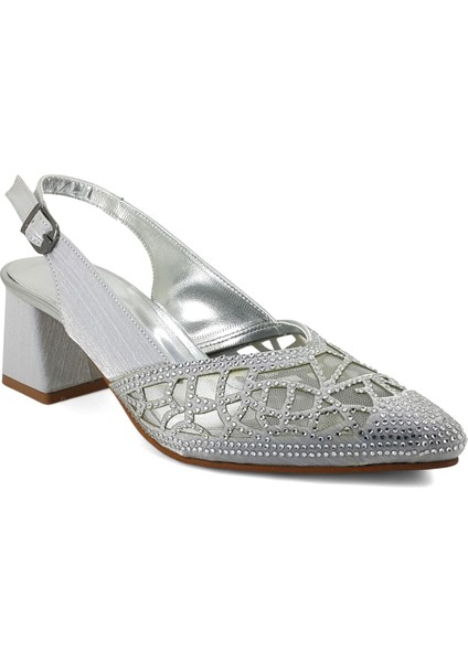 921 25KA Kadın Abiye Ayakkabı Gümüş