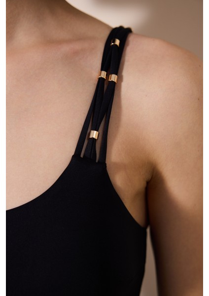 Danny Tek Omuz Siyah Mayo