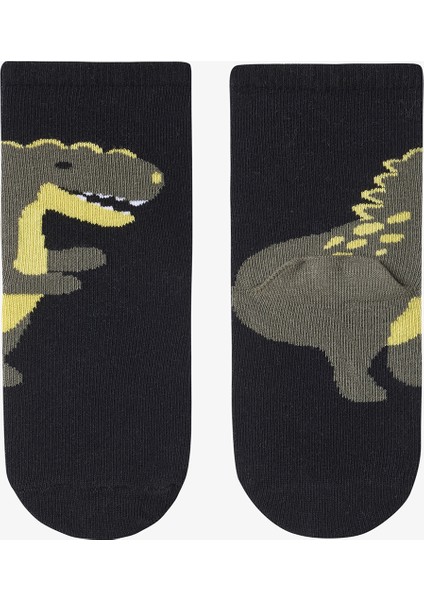 Çok Renkli Erkek Çocuk Green Dino 4lü Soket Çorap