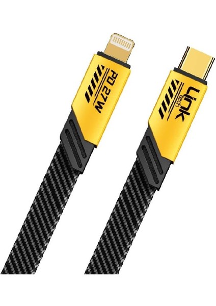 K473 Mecha Style Type-C To 27W 1.2mt Şarj Kablosu Sarı