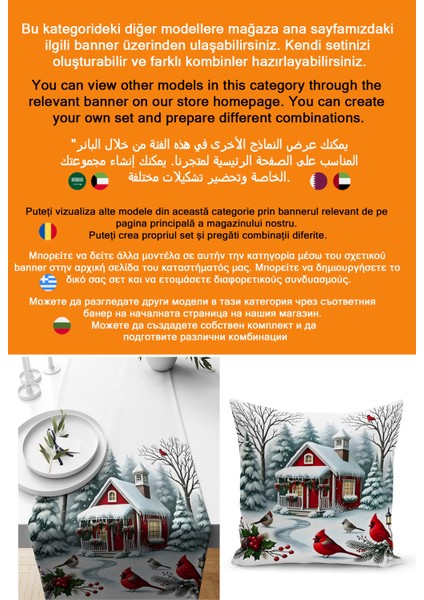 Yılbaşı Serisi Çift Tarafı Dijital Baskılı 4'lü Kırlent Kılıfı Seti (Christmas Noel Cushion Cover) fırsatları