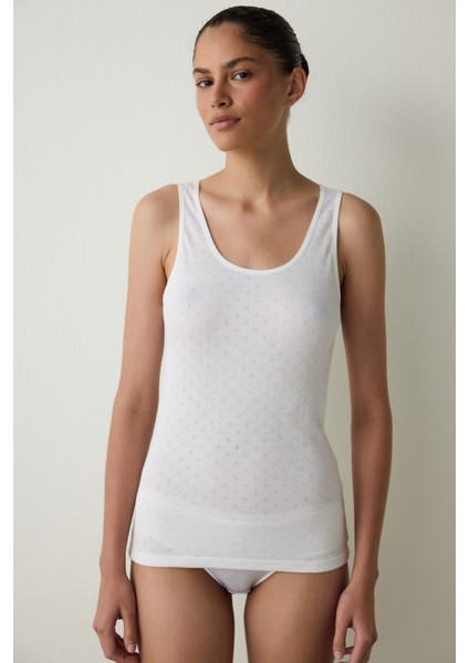 Beyaz Kalın Askılı Atlet