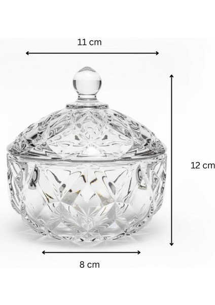 Tuna Kristal Desen Kapaklı Parlak Cam Şekerlik 12×11 cm fiyatları
