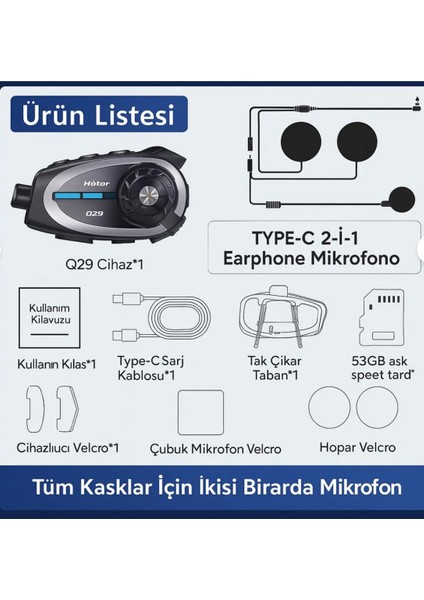 T Q29 Motosiklet Kask Bluetooth Kulaklık Eşleşmeli 1080P Kamera Geniş Açı Su Geçirmez Intercom modelleri