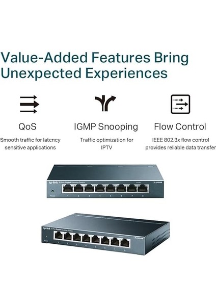 TL-SG108 V3 8 Portlu Gigabit Ağ Anahtarı 8 Port Siyah TL-SG108 indirimleri