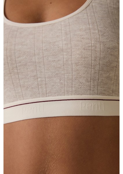 Bej Melanj Melanj Çıkarılabilir Kaplı Balensiz Sütyen