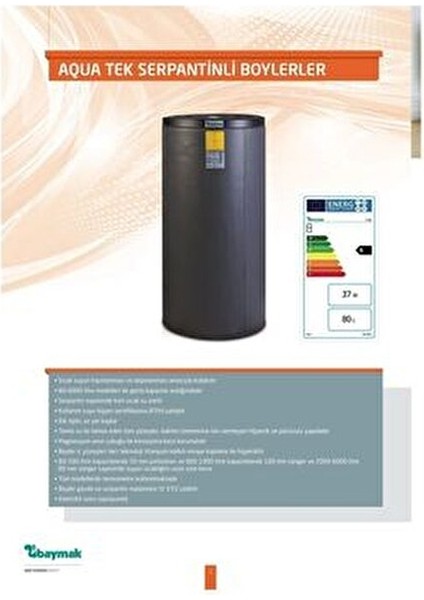 100 Lt Aqua Tek Serpantinli Boyler Hızlı Isıtma ve Hijyenik Kullanım İçin Tasarlandı indirimleri