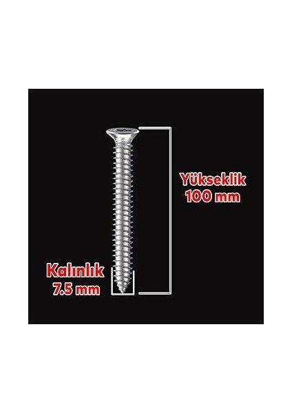 Buldex Vida 7.5X100 mm 50 Adet Sivri Uçlu Dübelsiz Beton Vidası Tork Duvar Vidası Buldeks fiyatları