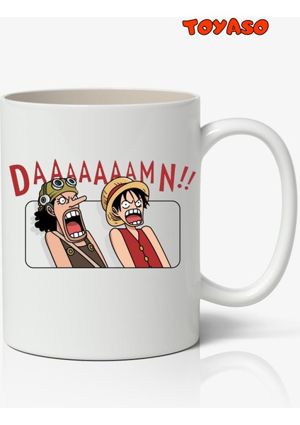 One Piece Monkey D. Luffy Usopp Anime Temalı Beyaz Kupa Bardak Sevgiliye Arkadaşa Hediye